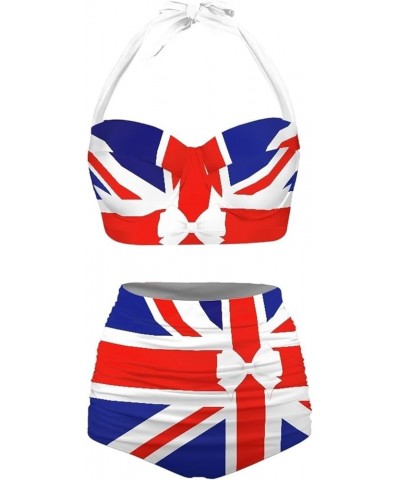 High Waisted Bikini Sets for Women with Bottom Tummy Control Swimsuit Vintage Bathing Suit 2pcs Uk Flag $19.79 Swimsuits