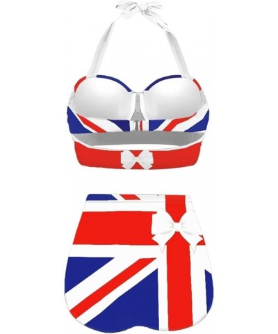 High Waisted Bikini Sets for Women with Bottom Tummy Control Swimsuit Vintage Bathing Suit 2pcs Uk Flag $19.79 Swimsuits