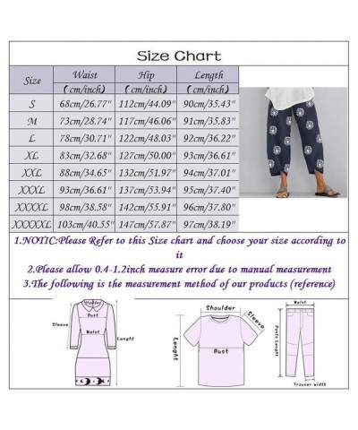 Women's Cotton Linen Capri Pants with Pockets Casual High Waist Wide Leg Trousers Trendy Y2K Pants S-5XL Orange $14.10 Pants