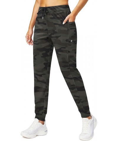 Women's Joggers Pants with Zipper Pockets Stretch Tapered Athletic Joggers for Women Lounge, Jogging, Workout Green Camo $17....