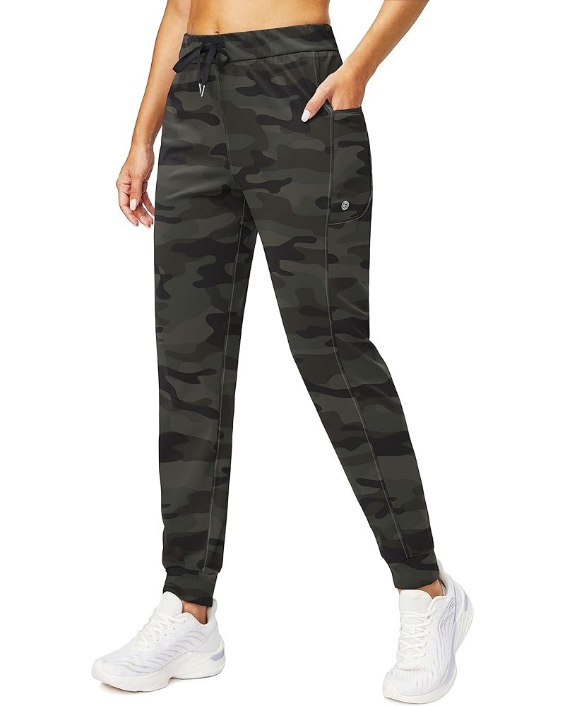 Women's Joggers Pants with Zipper Pockets Stretch Tapered Athletic Joggers for Women Lounge, Jogging, Workout Green Camo $17....