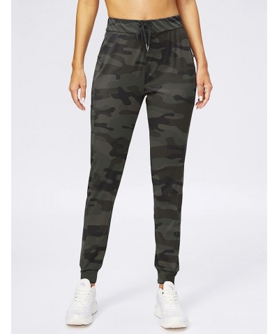 Women's Joggers Pants with Zipper Pockets Stretch Tapered Athletic Joggers for Women Lounge, Jogging, Workout Green Camo $17....