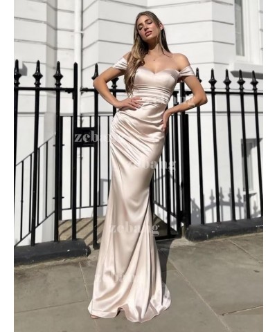 Women's Formal Dresses Off Shoulder Long Mermaid Prom Dress V-Neck Strapless Satin Gowns and Evening Dresses Wisteria $28.16 ...