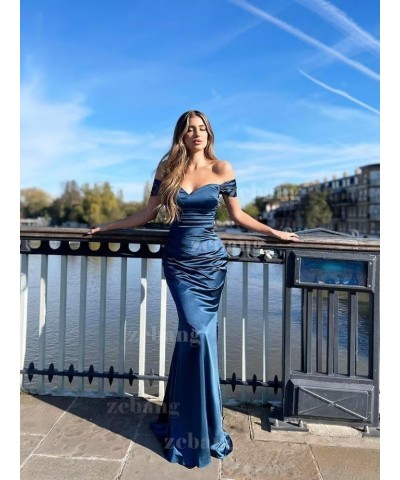 Women's Formal Dresses Off Shoulder Long Mermaid Prom Dress V-Neck Strapless Satin Gowns and Evening Dresses Wisteria $28.16 ...