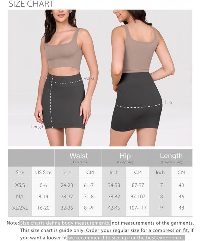 3-Pack Seamless Mini Skirt for Women Ribbed High Waisted Bodycon Basic Pencil Skirts Black-1 Pack $9.35 Skirts