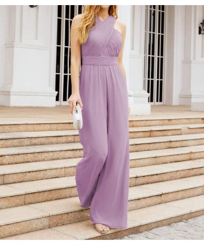 Bridesmaid Dresses Chiffon Jumpsuit Formal Evening Gowns Bridesmaid Dresses Long Dark Purple $54.99 Dresses