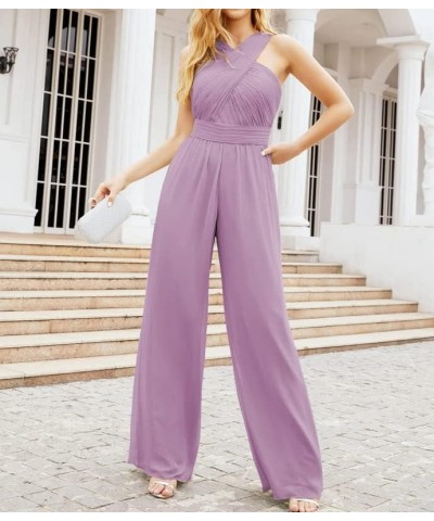 Bridesmaid Dresses Chiffon Jumpsuit Formal Evening Gowns Bridesmaid Dresses Long Dark Purple $54.99 Dresses