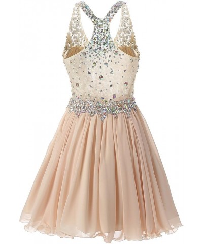 Women's Beaded Chiffon Homecoming Dresses Short Prom Gown 2024 Cocktail Party Dress Pink $34.04 Dresses