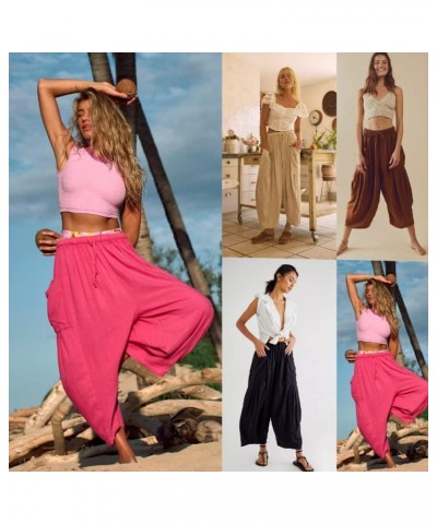 Quinn Plus Size Pants, Quinn Pants for Women Linen Pants with Pockets Summer Harem Pants Boho Beach Pants Green $12.95 Pants