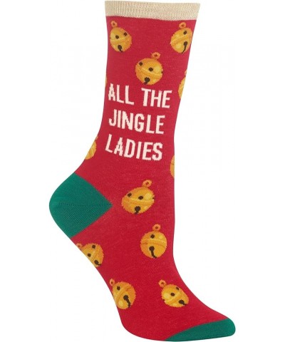 Women's Winter Holiday Fun Crew Socks-1 Pair Pack-Cute Gifts-Christmas & More All the Jingle Ladies (Red) $7.44 Socks