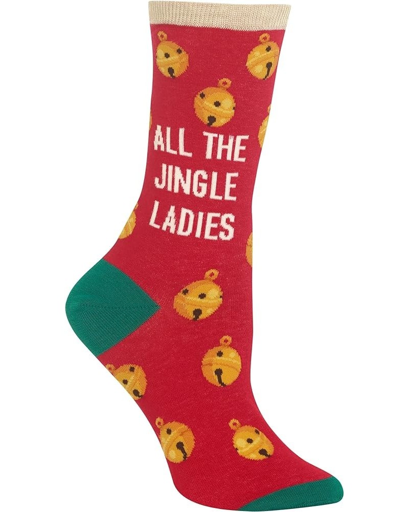 Women's Winter Holiday Fun Crew Socks-1 Pair Pack-Cute Gifts-Christmas & More All the Jingle Ladies (Red) $7.44 Socks