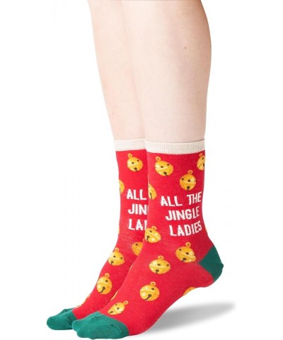 Women's Winter Holiday Fun Crew Socks-1 Pair Pack-Cute Gifts-Christmas & More All the Jingle Ladies (Red) $7.44 Socks