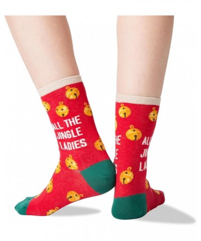 Women's Winter Holiday Fun Crew Socks-1 Pair Pack-Cute Gifts-Christmas & More All the Jingle Ladies (Red) $7.44 Socks