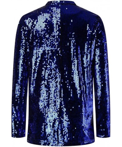 Winter Hood Women Sequins Blazer Sequin Jacket Casual Long Sleeve Glitter Party Shiny Lapel Coat Rave Pa-blue $17.16 Jackets