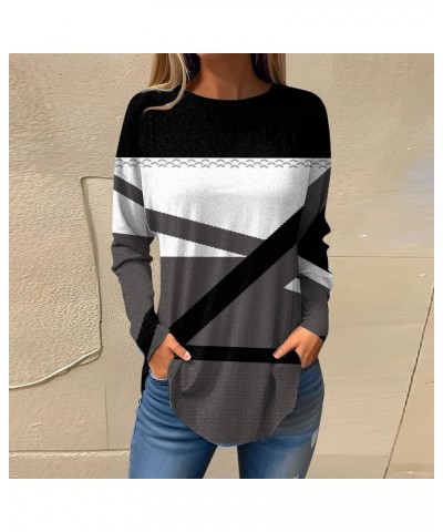 Long Sleeve Shirts For Women,Women'S Casaual Print Tunic Trendy Crewneck Long Blouse Tops For Leggings 1-dark Gray $5.87 Unde...