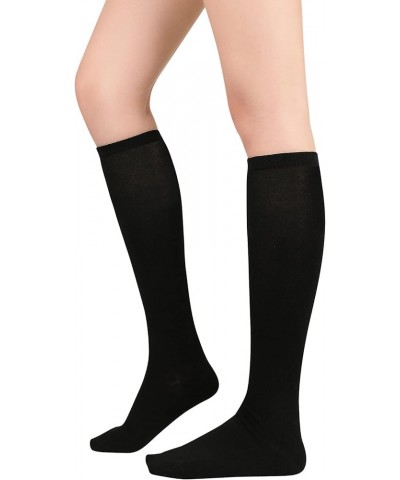 Womens Athletic Knee High Socks Outdoor Sport Thigh High Stockings Casual Stripes Tube Socks 1 Pack Black $6.99 Socks