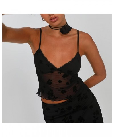 Women Y2K 2 Piece Long Skirt Set Lace Up Back Tank Tops Tie Up High Waist Long Skirt Split Maxi Skirts Outfits 6-black $13.19...