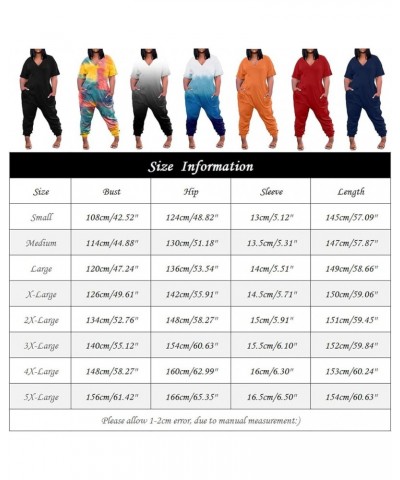 Oversized Jumpsuits for Women Plus Size Rompers for Women Overalls with Pockets Tie dye Print Womens Jumpsuits 01-black $9.82...