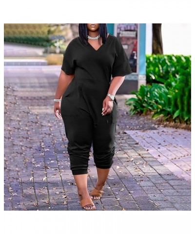 Oversized Jumpsuits for Women Plus Size Rompers for Women Overalls with Pockets Tie dye Print Womens Jumpsuits 01-black $9.82...