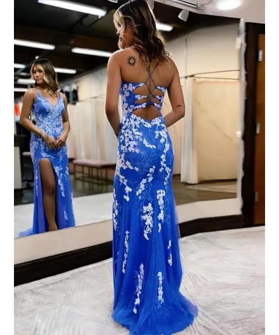 Women's Mermaid Spaghetti Straps Lace Prom Dresses Long Appliques Backless Formal Evening Gowns SE100 Wisteria $32.40 Dresses