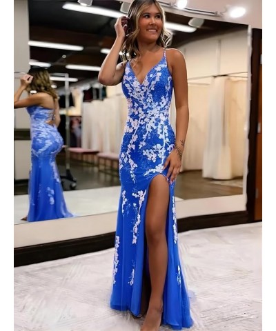 Women's Mermaid Spaghetti Straps Lace Prom Dresses Long Appliques Backless Formal Evening Gowns SE100 Wisteria $32.40 Dresses