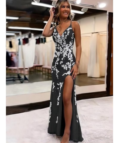 Women's Mermaid Spaghetti Straps Lace Prom Dresses Long Appliques Backless Formal Evening Gowns SE100 Wisteria $32.40 Dresses