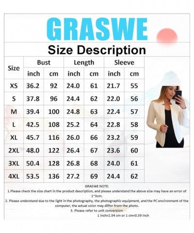 Women Fashion Business Open Front Suit Fall Solid Casual Blazer Jacket Long Sleeve Office Work Blazer Black $13.64 Blazers