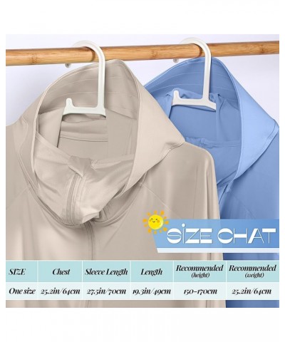 2 Pcs UV Protection Clothing Sun Protection Hoodie Jacket Full Zip UV Block Clothing for Women Haze Blue, Desert Curry $16.80...