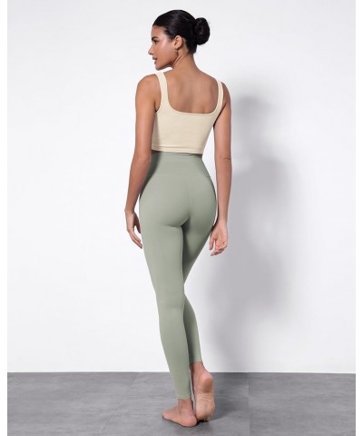 Cloud Feeling Twist Yoga Leggings for Women 25" / 28" High Waist Crossover Yoga Pants Full Length Lime Stone $11.49 Leggings