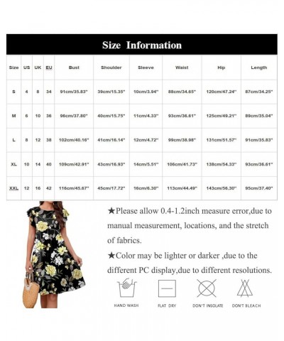 Summer Dress for Women Round Neck Tunic Ruffle Short Sleeve A-Line Tiered Babydoll Beach Dress Flowy Mini 3-mint Green $7.19 ...