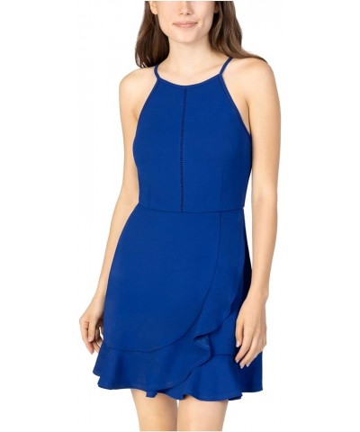 Women's Ruffled Fit and Flare Dress Blue $9.76 Dresses