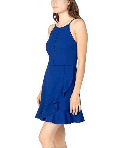 Women's Ruffled Fit and Flare Dress Blue $9.76 Dresses