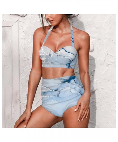 Women Bikini Set Two Piece Swimsuit High Waisted Halter Back Tie Bathing Suit Christmas-5 $14.35 Swimsuits