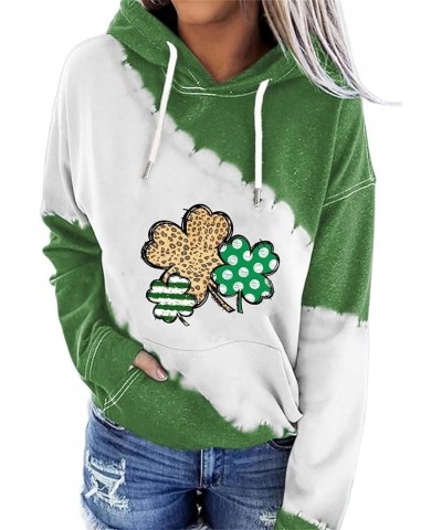 Womens St Patricks Day Hoodie Green Shamrock Clover Printed Long Sleeve Pullover Hooded Sweatshirt Irish Gifts 1612-2 $16.17 ...