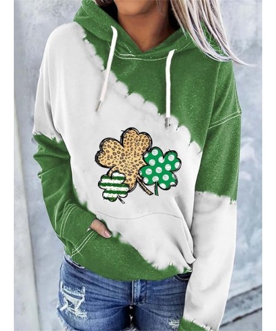 Womens St Patricks Day Hoodie Green Shamrock Clover Printed Long Sleeve Pullover Hooded Sweatshirt Irish Gifts 1612-2 $16.17 ...