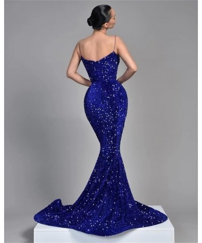 Women's Sparkly Sequin Prom Dresses Long Mermaid V Neck Backless Formal Evening Gowns with Train A-white $33.32 Dresses