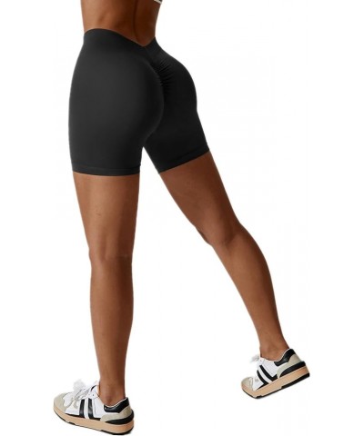 Womens V Back Scrunch Butt Seamless Workout Shorts High Waisted Yoga Gym Athletic Booty Shorts Dark Grey $12.92 Shorts