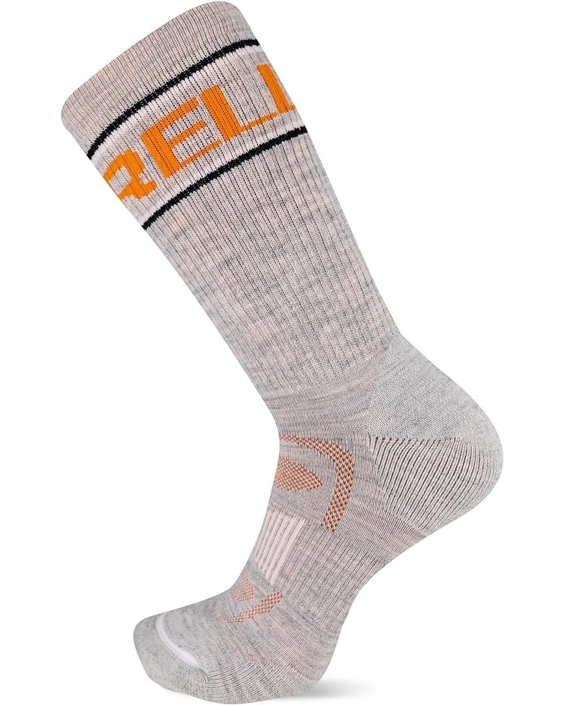 Men's and Women's Zoned Cushioned Wool Hiking Crew Socks-1 Pair Pack-Breathable Arch Support Gray $10.79 Socks