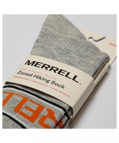 Men's and Women's Zoned Cushioned Wool Hiking Crew Socks-1 Pair Pack-Breathable Arch Support Gray $10.79 Socks