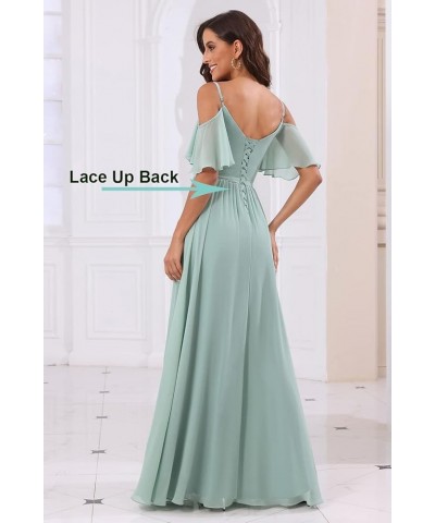 Off The Shoulder Chiffon Bridesmaid Dress with Split A Line Pleats Bridesmaid Dress Long for Women RS047 Blush Pink $32.47 Dr...