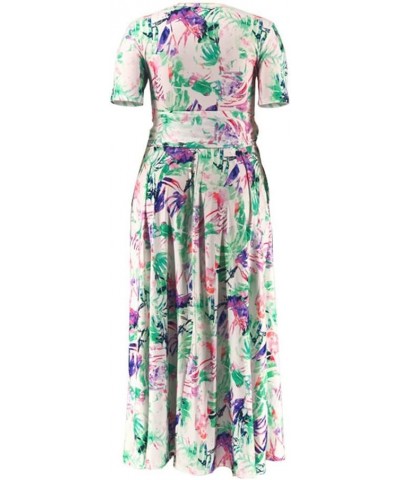 Sexy Skirt Sets Women 2 Piece Outfits Plus Size Summer Short Sleeve Tie Up Top and Maxi Skirt Set Party Dress Green 3129 $18....