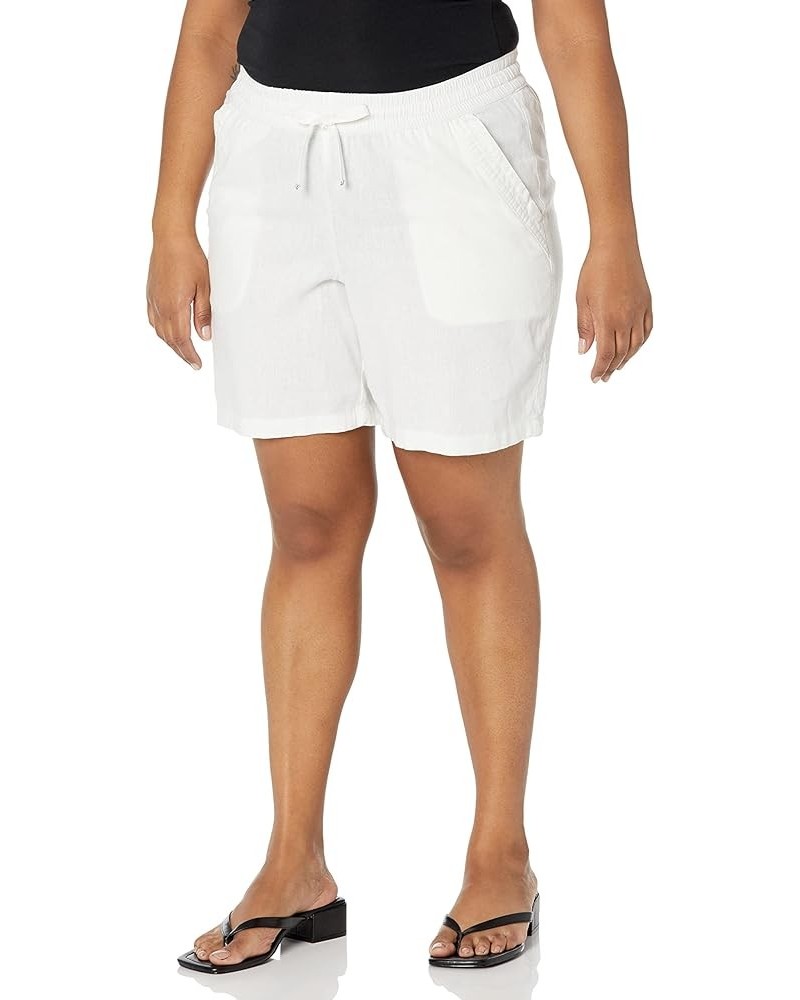 Women's Plus Size Short Linen Visc White $7.14 Shorts