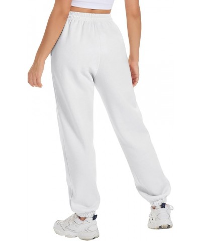 Sweatpants Women Joggers with Pockets Fleece Lined Lounge Yoga Pants White $13.64 Activewear