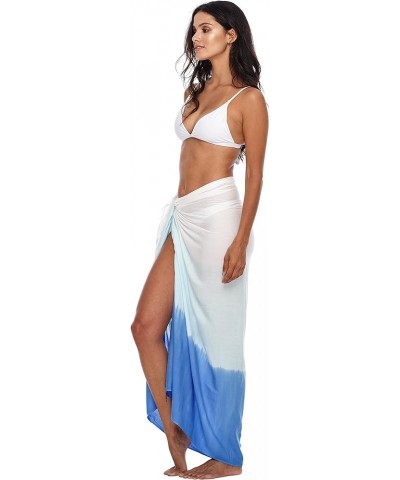 Womens Beach Cover Up Ombre Sarong Swimsuit Cover-Up Pareo Coverups Blue/White $14.28 Swimsuits