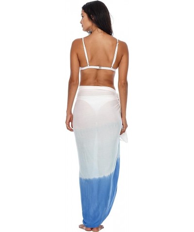 Womens Beach Cover Up Ombre Sarong Swimsuit Cover-Up Pareo Coverups Blue/White $14.28 Swimsuits