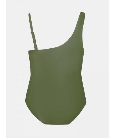 Women's Plus Size Swimsuit One Piece Bathing Suit Mesh Removable Straps Swimwear Army Green $21.15 Swimsuits