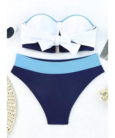 Women Push Up Two Piece Bikini Swimsuits Padded Swimwear Bathing Suit Za Blue $15.74 Swimsuits