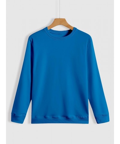 Women's Oversized Sweatshirt Long Sleeve Round Neck Solid Color Pullover Shirts Loose Fit Casual Fall Fahsion Outfits Blue $1...