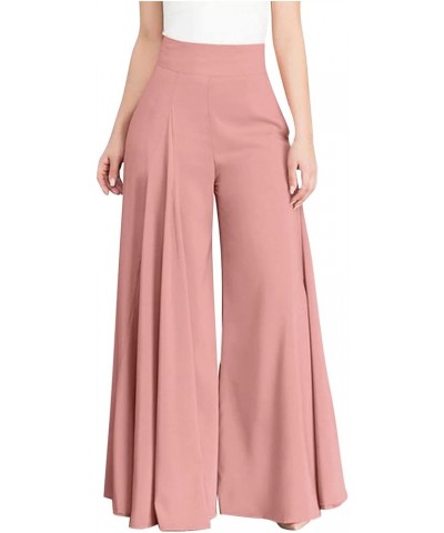 Womens Flowy Culottes Pants High Waist Gaucho Pants Pleated Wide Leg Palazzo Pants Boho Summer Beach Outfits 2023 Pink 3 $8.3...