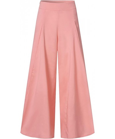 Womens Flowy Culottes Pants High Waist Gaucho Pants Pleated Wide Leg Palazzo Pants Boho Summer Beach Outfits 2023 Pink 3 $8.3...